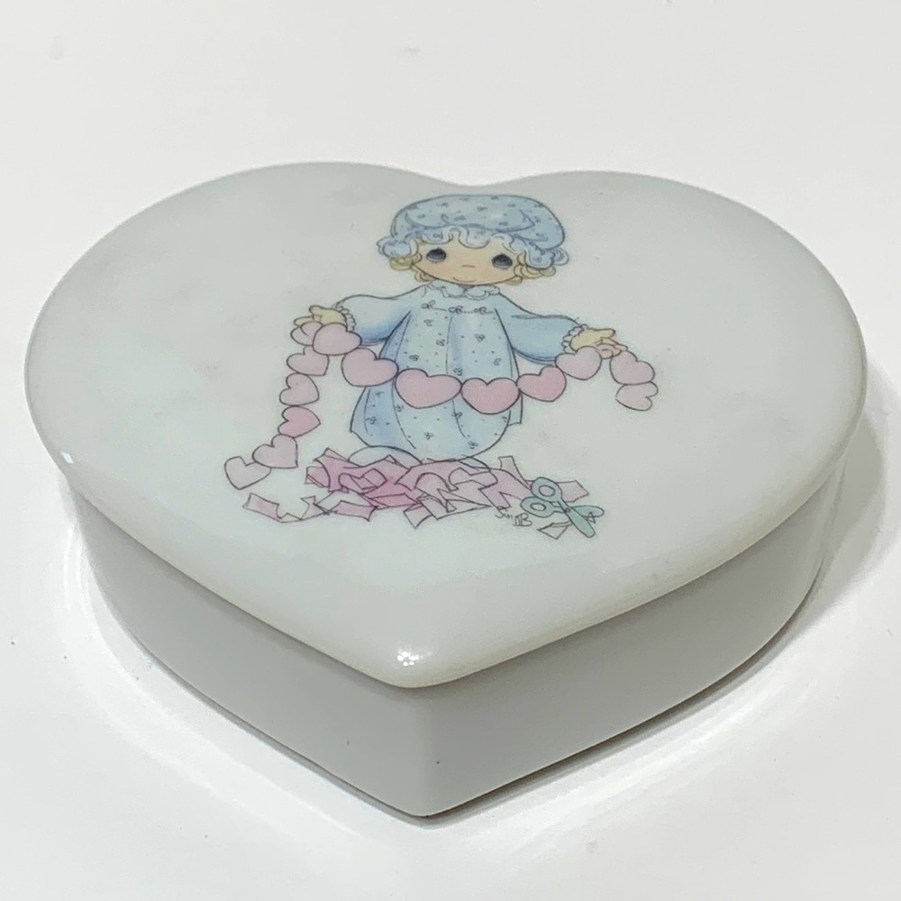 Precious moments jewelry container ceramic heart